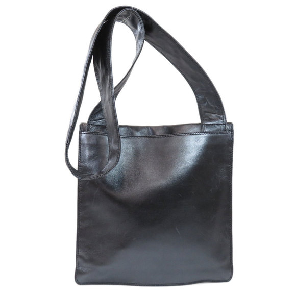 Chanel Logo Gold Hardware Shoulder Bag Calf Black - Picture 2 of 9